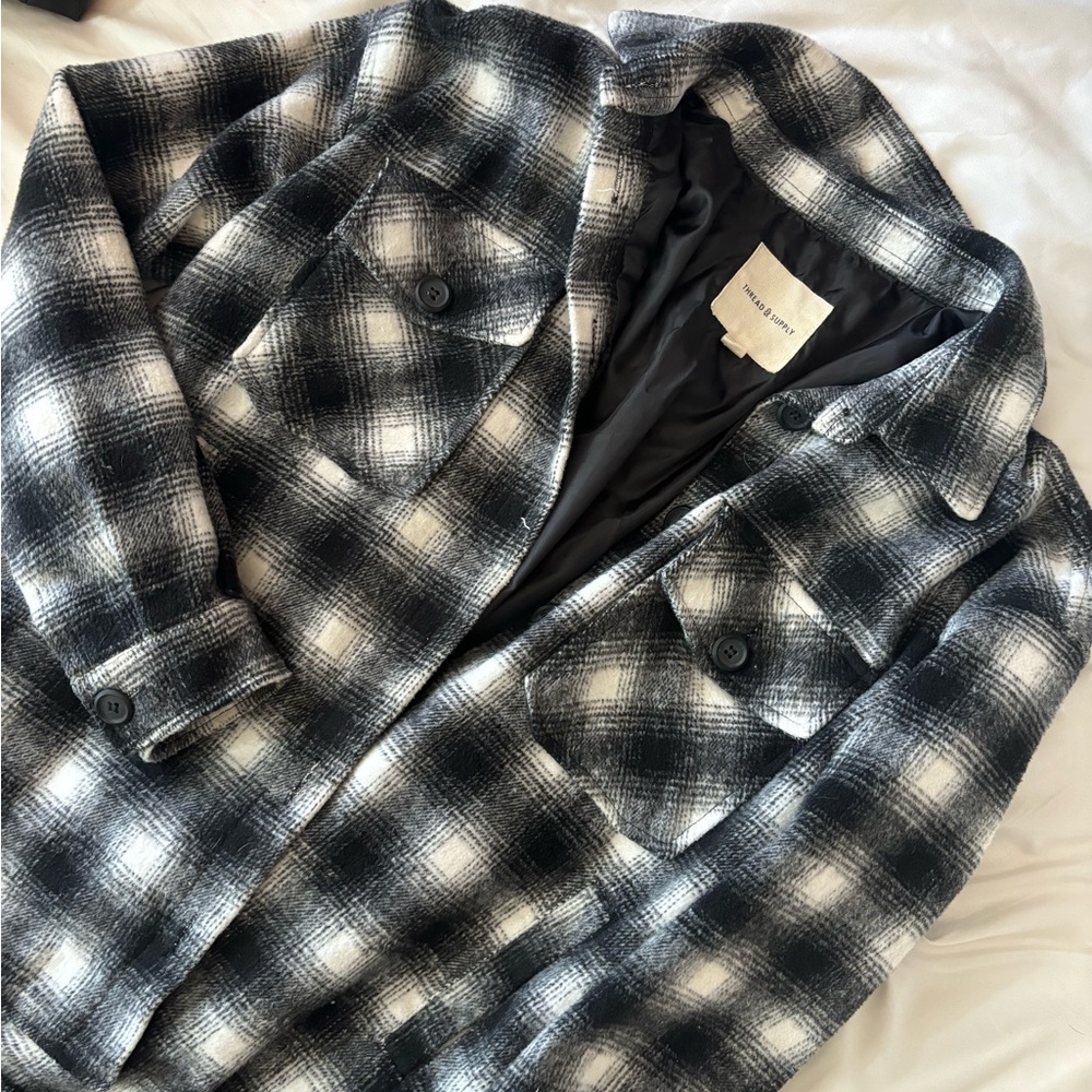 Black and White Plaid Jacket